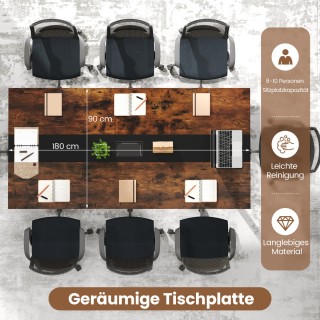 Costway Ορθογώνιο Τραπέζι Συνεδριάσεων 180 x 90 εκ για 8-10 Άτομα C... Costway Ορθογώνιο Τραπέζι Συνεδριάσεων 180 x 90 εκ για 8-10 Άτομα C...