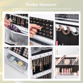 Costway  Πολυτελής και Λειτουργική Ντουλάπα Κοσμημάτων με Καθρέφτη ...