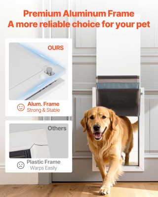 VEVOR Μεγάλη Πόρτα Κατοικιδίων με Τρία Μαγνητικά Πτερύγια και Μεταλ...
