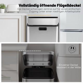 Costway 46L Κάδος Απορριμμάτων από Ανοξείδωτο Ατσάλι με Καπάκι Soft... Costway 46L Κάδος Απορριμμάτων από Ανοξείδωτο Ατσάλι με Καπάκι Soft...