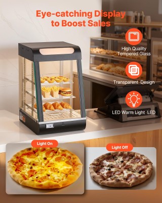 VEVOR Επαγγελματική Θερμαινόμενη Βιτρίνα 3 Επιπέδων, 800W με LED Φω... VEVOR Επαγγελματική Θερμαινόμενη Βιτρίνα 3 Επιπέδων, 800W με LED Φω...