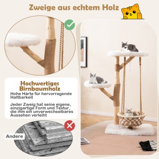 Costway  Ονυχοδρόμιο Γάτας με Κρεμαστό Καλάθι, Πύργο Αναρρίχησης & ...