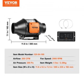 VEVOR 4 Αεραγωγός Εξαερισμού με Ρυθμιζόμενη Ταχύτητα XLGDFJYCHSEC4... VEVOR 4 Αεραγωγός Εξαερισμού με Ρυθμιζόμενη Ταχύτητα XLGDFJYCHSEC4...