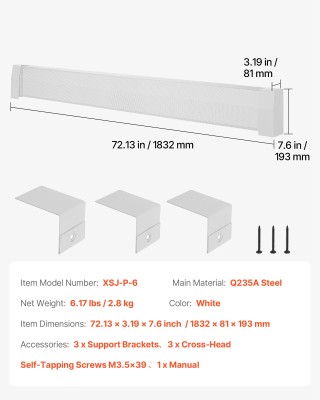 VEVOR Κάλυμμα Καλοριφέρ 1832 mm από Ατσάλι για Ανακαίνιση Σπιτιού D... VEVOR Κάλυμμα Καλοριφέρ 1832 mm από Ατσάλι για Ανακαίνιση Σπιτιού D...