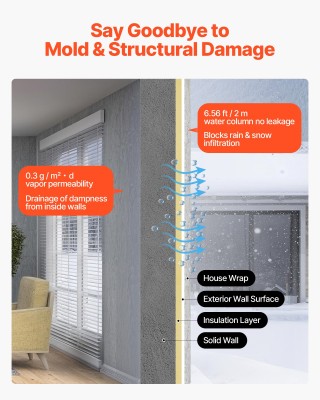 VEVOR Ανθεκτικό Υλικό Κάλυψης 4.5x150 ft – Στεγανή Λύση πολλαπλών χ...