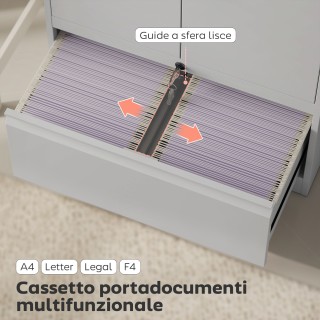 HOMCOM Κινητό Γραφείου από Ατσάλι με Εσωτερικό Ρυθμιζόμενο Ράφι και...