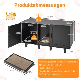 Costway Ντουλάπα Γάτας για Λεβοθήκη με Ξύσιμο & 2 Πόρτες & Είσοδο 1... Costway Ντουλάπα Γάτας για Λεβοθήκη με Ξύσιμο & 2 Πόρτες & Είσοδο 1...