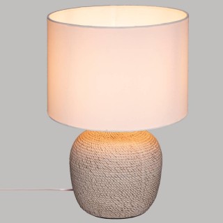 Atmosphera Επιτραπέζιο Φωτιστικό Εκρού με Ανάγλυφο Σχέδιο και Λευκό... Atmosphera Επιτραπέζιο Φωτιστικό Εκρού με Ανάγλυφο Σχέδιο και Λευκό...