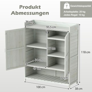 Costway Γκρι Τραπέζι Φύτευσης με Ντουλάπι & Επιφάνεια Εργασίας & Απ... Costway Γκρι Τραπέζι Φύτευσης με Ντουλάπι & Επιφάνεια Εργασίας & Απ...