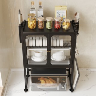 BAKAJI Ράφι Ντουλάπι Φούρνου Μικροκυμάτων με Γυάλινη Βιτρίνα σε Μαύ... BAKAJI Ράφι Ντουλάπι Φούρνου Μικροκυμάτων με Γυάλινη Βιτρίνα σε Μαύ...