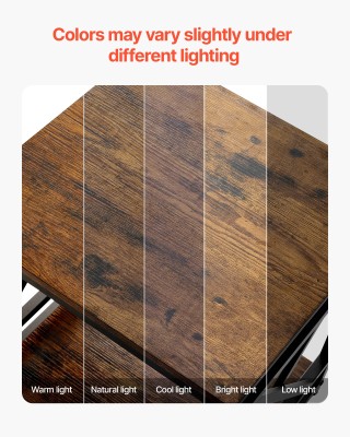 VEVOR Τετράγωνο Βοηθητικό Τραπεζάκι 2 Επιπέδων με Ανοιχτά Ράφια, Μο...