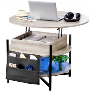 Στρογγυλό Τραπεζάκι Καφέ VEVOR 35.3 με Ανασηκούμενη Επιφάνεια - Λευ... Στρογγυλό Τραπεζάκι Καφέ VEVOR 35.3 με Ανασηκούμενη Επιφάνεια - Λευ...