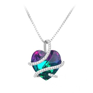 So Charm Κολιέ Διακοσμημένο με Κρύσταλλα Swarovski, Ασημί BS1409-HELI