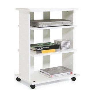 BAKAJI  Κινητό Τηλεόρασης από Ξύλο με 3 Ράφια και Ρόδες Τροχήλατο Έ...