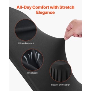 VEVOR Καλύμματα Καρεκλών Μαύρα για Εκδηλώσεις, 30 Τεμάχια, 51x45x95...