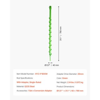 VEVOR Τρυπάνι Auger 1.57 x 31.1 ιντσών για Δημιουργία Τρυπών στη Γη... VEVOR Τρυπάνι Auger 1.57 x 31.1 ιντσών για Δημιουργία Τρυπών στη Γη...