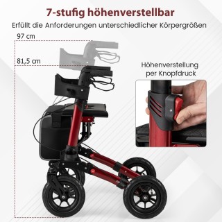 Costway Πτυσσόμενος Περιπατητήρας Αλουμινίου για Ηλικιωμένους με Δι...