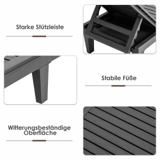 Costway  Ξαπλώστρα εξωτερικού χώρου με ρυθμιζόμενη πλάτη 190 x 57.5...