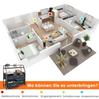 Costway  Οργανωτής Συρταριέρας με 5 Συρτάρια και Ράφι 84 x 30 x 85c...