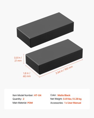 VEVOR Συνδέτες Κάγκελου 3.9x1.8x0.8 ίντσες σε Μαύρο Ματ για Οριζόντ...