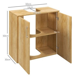 HOMCOM Κρεμαστό Ντουλάπι Μπάνιου Κάτω από τον Νιπτήρα με 2 Πόρτες κ...