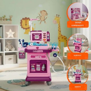 BAKAJI Σετ Ιατρικού Παιχνιδιού με 37 Αξεσουάρ Καροτσάκι Ιατρού για ...