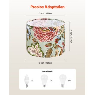 VEVOR Σετ 2 Στρογγυλά Καπέλα Λάμπας 13x13x10 εκ. (Σκούρο Λουλουδάτο... VEVOR Σετ 2 Στρογγυλά Καπέλα Λάμπας 13x13x10 εκ. (Σκούρο Λουλουδάτο...