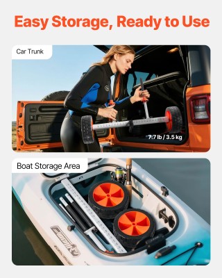 VEVOR Πτυσσόμενο Καροτσάκι Καγιάκ 104kg - Ανθεκτικό με Συμπαγείς Τρ... VEVOR Πτυσσόμενο Καροτσάκι Καγιάκ 104kg - Ανθεκτικό με Συμπαγείς Τρ...