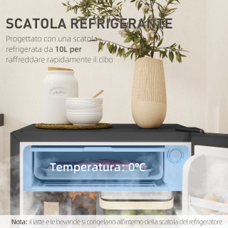 HOMCOM  Μικρό Ψυγείο 91L με Ρυθμιζόμενο Θερμοστάτη, Ρυθμιζόμενα Ράφ...