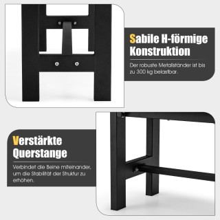 Costway  Εξωτερικός Πάγκος Καθιστικού από HDPE με Ανθεκτική Κατασκε...