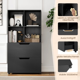Costway Μαύρο Ελεύθερο Ράφι 4 Κυβικών με 2 Συρτάρια 130 cm 5 Επιπέδ... Costway Μαύρο Ελεύθερο Ράφι 4 Κυβικών με 2 Συρτάρια 130 cm 5 Επιπέδ...