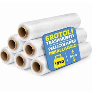 BAKAJI Σετ 6 Ρολών Διάφανης Επεκτάσιμης Μεμβράνης Συσκευασίας Ύψους... BAKAJI Σετ 6 Ρολών Διάφανης Επεκτάσιμης Μεμβράνης Συσκευασίας Ύψους...