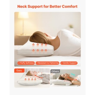 VEVOR Δύο Μαξιλάρια Ξενοδοχειακής Ποιότητας King Size με 90% Πουπου...