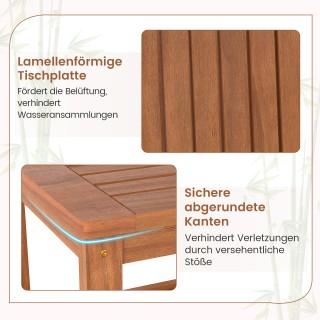 Costway Βοηθητικό τραπεζάκι 2 επιπέδων από μασίφ ξύλο με ράφι, φυσι...