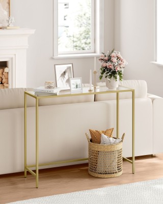 Τραπέζι Κονσόλα VASAGLE, Γυάλινη Επιφάνεια, Μεταλλικός Σκελετός, Ρυ... Τραπέζι Κονσόλα VASAGLE, Γυάλινη Επιφάνεια, Μεταλλικός Σκελετός, Ρυ...