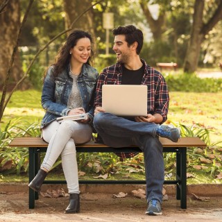 Costway Εξωτερικός Πάγκος Καθιστικού από HDPE με Ανθεκτική Κατασκευ...