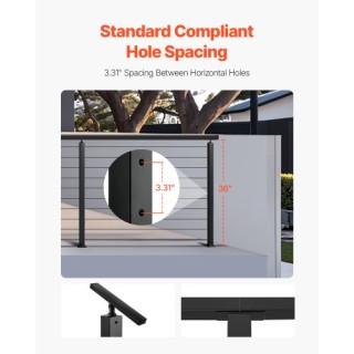 VEVOR Κολόνα Κάγκελου Οριζόντιας Τρύπας 36x2x2 4JZLGZXHS914MY65M001V0