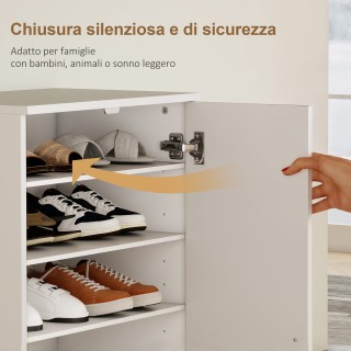 HOMCOM Ντουλάπα Παπουτσιών με 6 Ρυθμιζόμενα Ράφια σε Λευκό Ξύλο, 55... HOMCOM Ντουλάπα Παπουτσιών με 6 Ρυθμιζόμενα Ράφια σε Λευκό Ξύλο, 55...