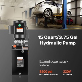 VEVOR Μονάδα Ισχύος Υδραυλικής Αντλίας 220V, 15Qt, Ενιαίος Δράσης, ... VEVOR Μονάδα Ισχύος Υδραυλικής Αντλίας 220V, 15Qt, Ενιαίος Δράσης, ...