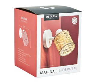 Ostaria Μεταλλικό Σποτ Μπαμπού Μαχίνα Λευκό Φυσικό - Μπαμπού Πιστοπ...