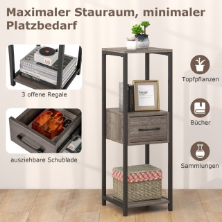 Costway  Τριώροφος Σταντ Φυτών με Συρτάρι και Αντιολισθητικά Πέλματ...