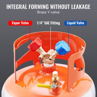 VEVOR Ανάκτηση Ψυκτικού 50lb Δεξαμενή 400 PSI Y Βαλβίδα LMHSGWFDK50...