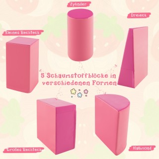 Costway Ροζ Σετ 5 Μεγάλοι Αφρώδεις Ογκώδεις Κατασκευαστικοί Λίθοι γ... Costway Ροζ Σετ 5 Μεγάλοι Αφρώδεις Ογκώδεις Κατασκευαστικοί Λίθοι γ...