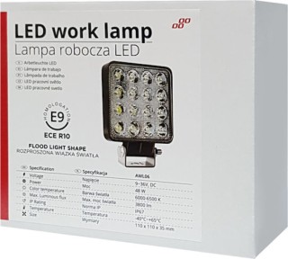 AMiO Τετράγωνος Προβολέας Αυτοκινήτου LED Universal 48W 35cm