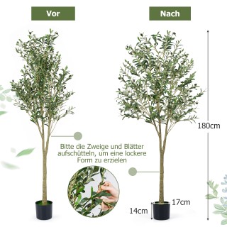 Costway Τεχνητή Ελιά 180 εκ. με Πλαστική Γλάστρα, Πράσινη, 180 x 17... Costway Τεχνητή Ελιά 180 εκ. με Πλαστική Γλάστρα, Πράσινη, 180 x 17...