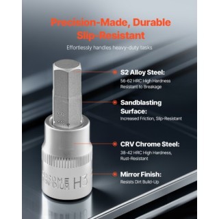 VEVOR Σετ Καρυδάκια 32 Τεμαχίων S2 Κράμα Χάλυβα Cr-V SAE & Μetric P...