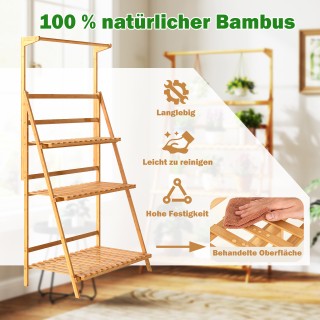 Costway Πτυσσόμενη Βάση Φυτών από Μπαμπού σε Φυσικό Χρώμα 71 x 40 x...