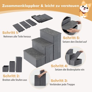 Costway 3-Σκαλοπάτια Σκάλα Κατοικιδίων με Αποθηκευτικό Χώρο και Αντ... Costway 3-Σκαλοπάτια Σκάλα Κατοικιδίων με Αποθηκευτικό Χώρο και Αντ...