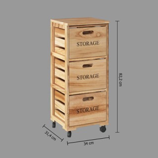 Ξύλινη Συρταριέρα Αποθήκευσης με 3 Συρτάρια 33,8 x 30,7 x 82 cm 160... Ξύλινη Συρταριέρα Αποθήκευσης με 3 Συρτάρια 33,8 x 30,7 x 82 cm 160...