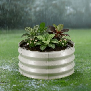 VEVOR Σετ 3 Μεταλλικά Υψωμένα Παρτέρια Κήπου, Στρογγυλά, 60x60x30 ε...